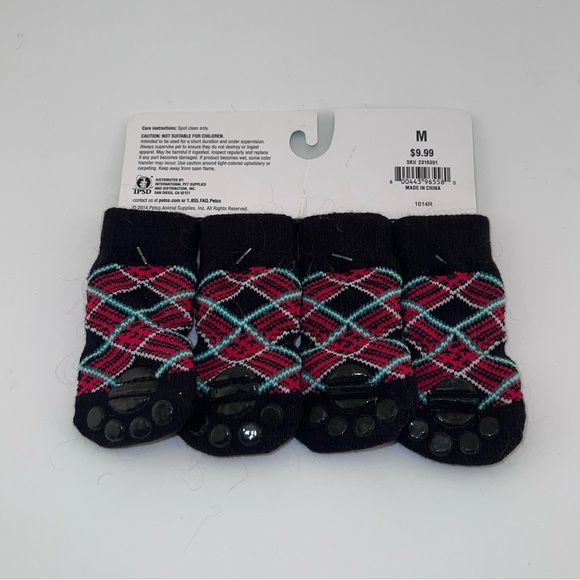 NWT Time For Joy Pet Holiday Socks Skid Resistant Size Medium Set of 4 - Picture 2 of 2